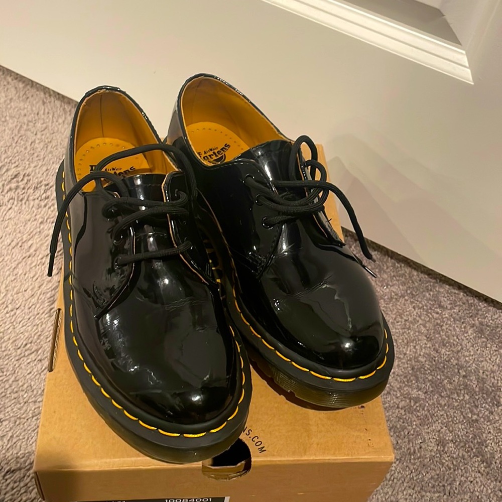 Black patent leather Dr Martens